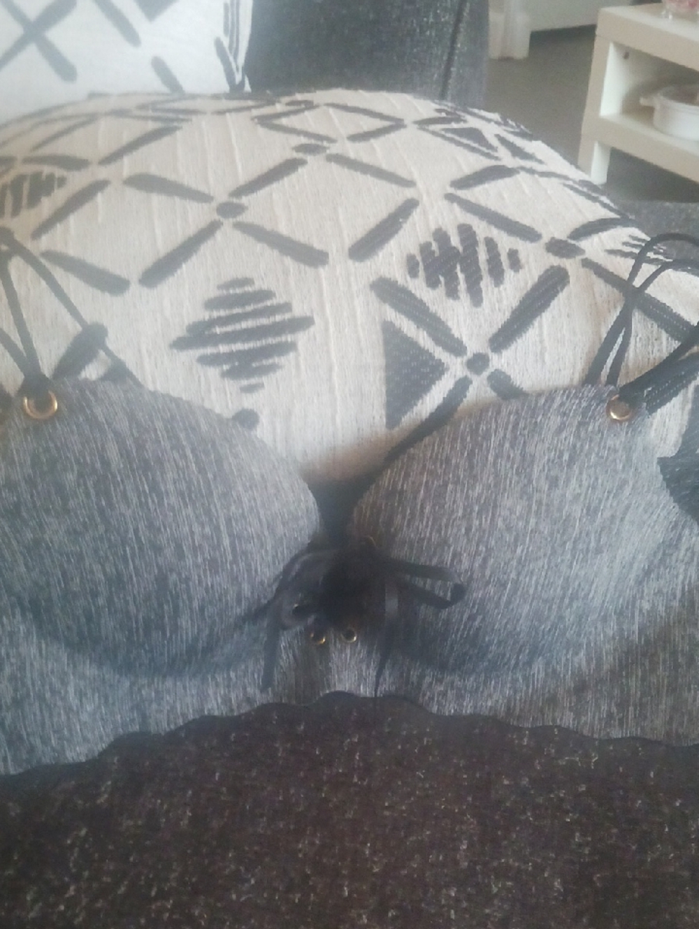 Grey Lace-Trim Push-Up Bra with Bow Accent